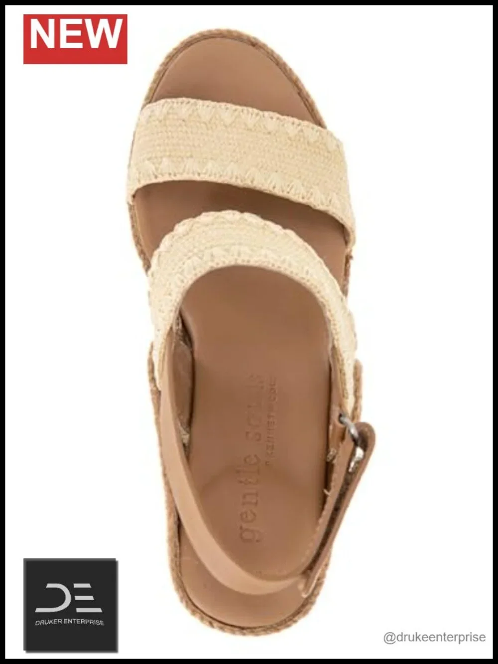 Evora Women's Comfortable Wedge Sandals with Velcro Straps, Elastic Upper and
